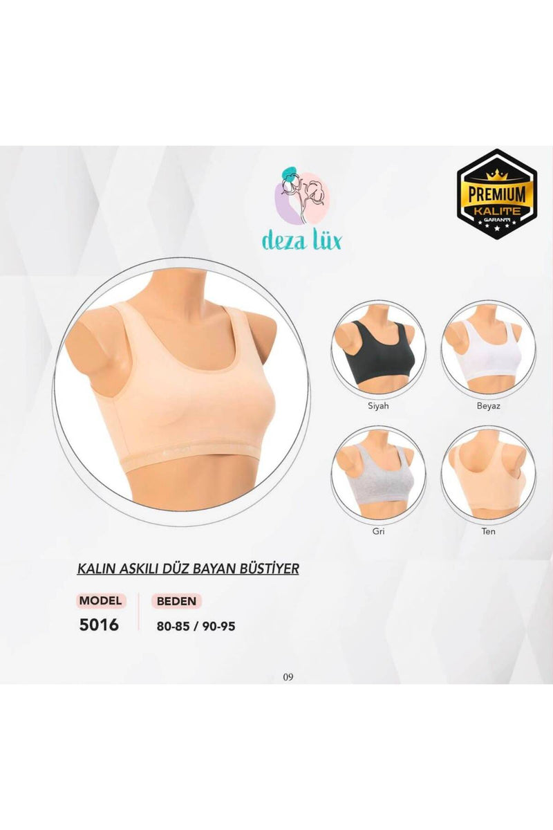 %95 Doğal Pamuk Penye Kalın Askı Büstiyer