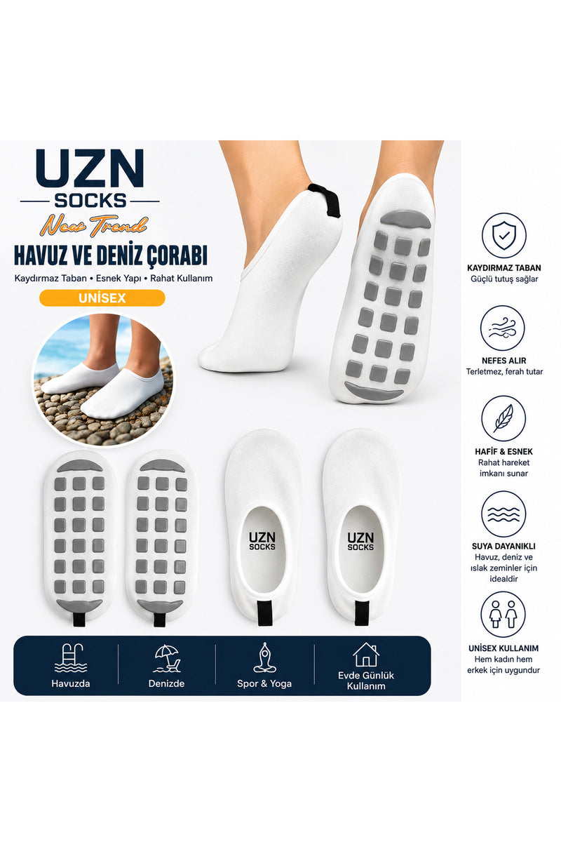 Kaydırmaz Deniz Havuz Çorabı Dikişsiz Unisex Aqua Shoes Plaj Ayakkabısı 4 Mevsim
