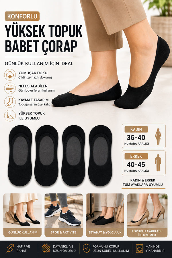 5 Çift Erkek Pamuklu Babet Patik Çorap Günlük Kısa Çorap Sneaker Çorap