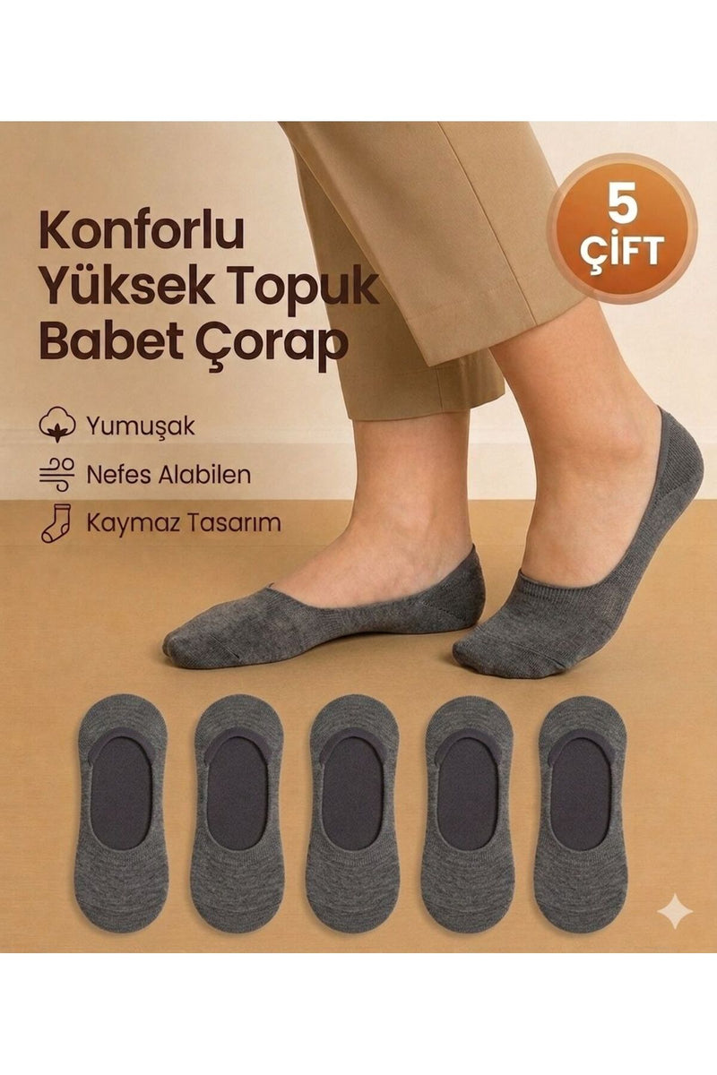 5 Çift Erkek Babet Patik Pamuklu Çorap