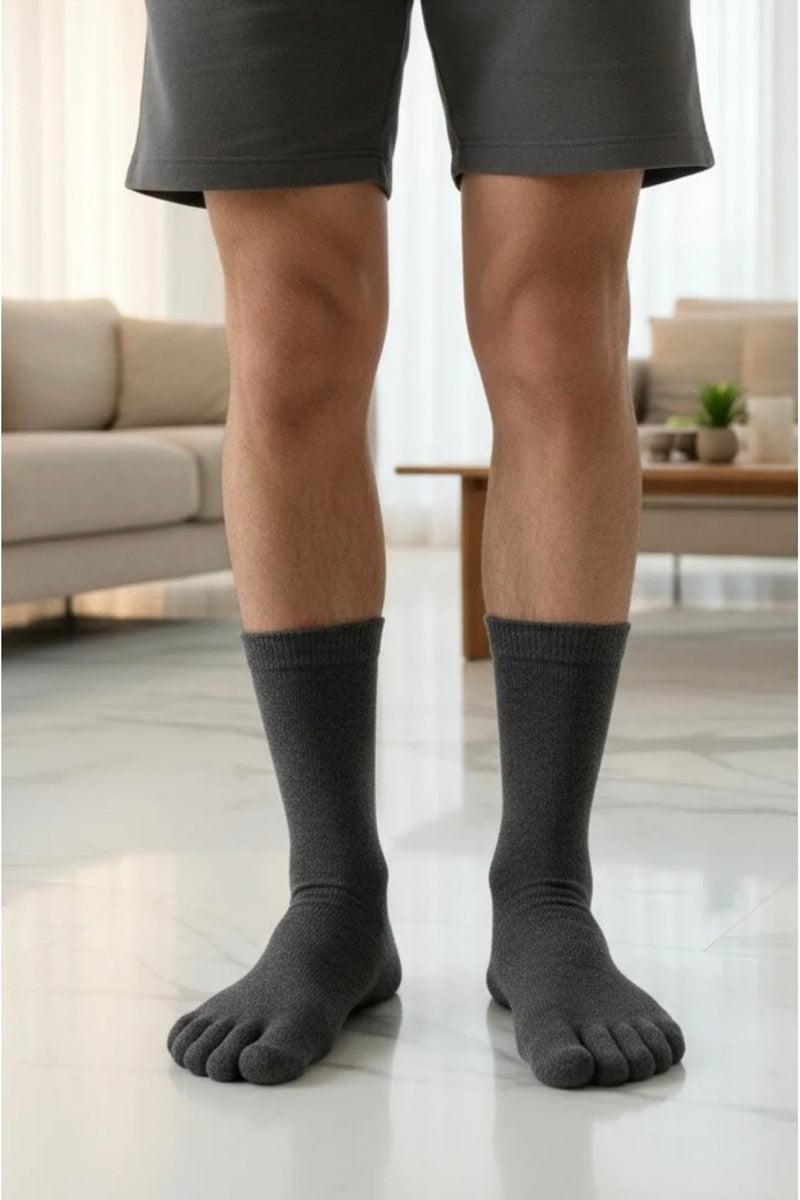 Bambu 5 Parmaklı Çorap 2 Çift Unisex – Terletmeyen, Parmak Ayrımlı Günlük Çorap