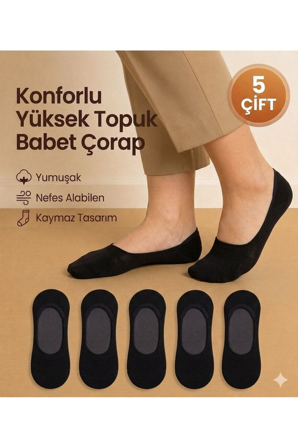5 Çift Erkek Babet Patik Pamuklu Çorap