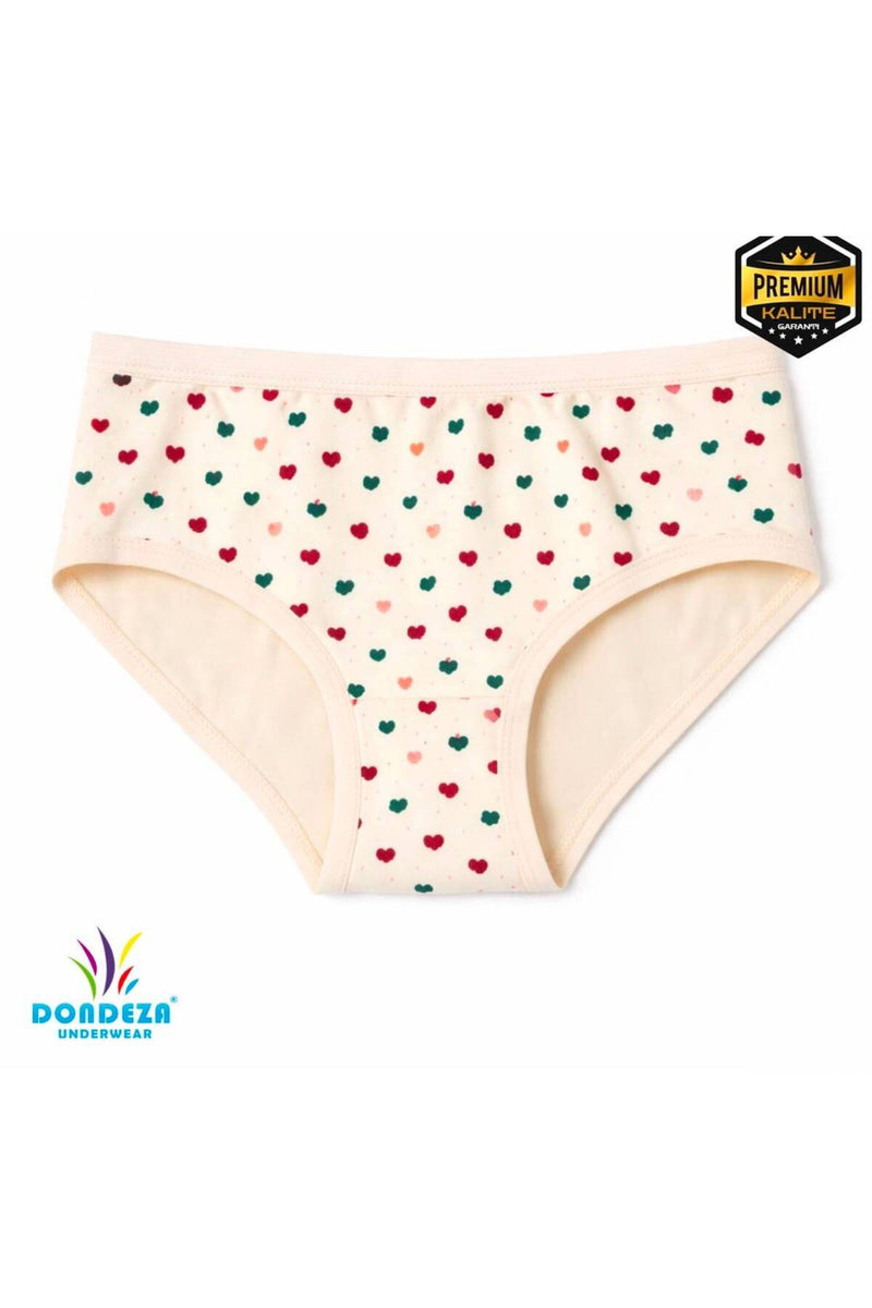 6'li %100 Pamuk Penye Desenli Premium Kız Çocuk Külot