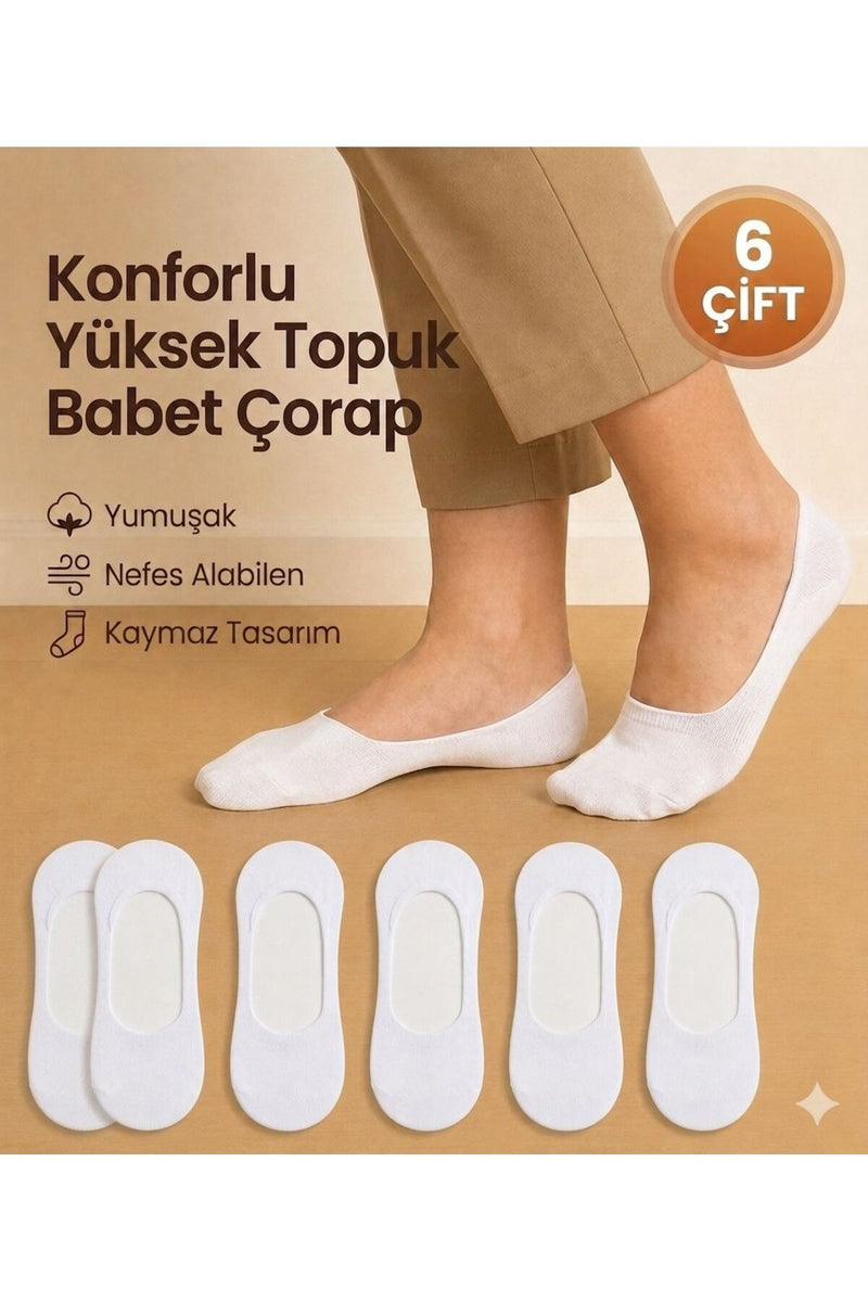 6 Çift Babet Patik Pamuklu Çorap