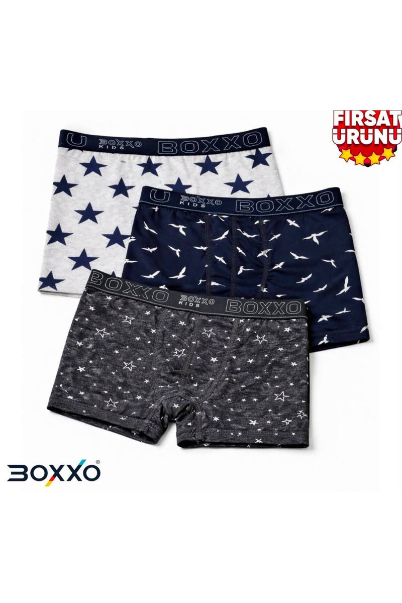 6'li Pamuklu Desenli Erkek Çocuk Boxer