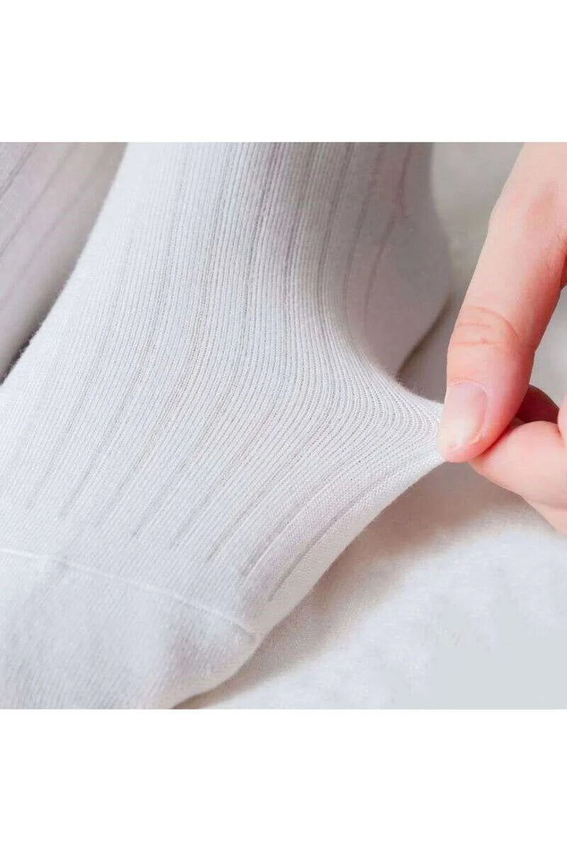 Kadın Beyaz Patik Çorap 5’li Paket – Günlük Rahat Pamuklu Spor Çorap