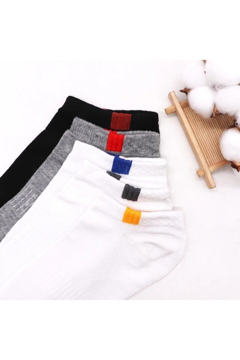 5’li Unisex Patik Çorap Pamuklu Günlük Spor Çorap Seti