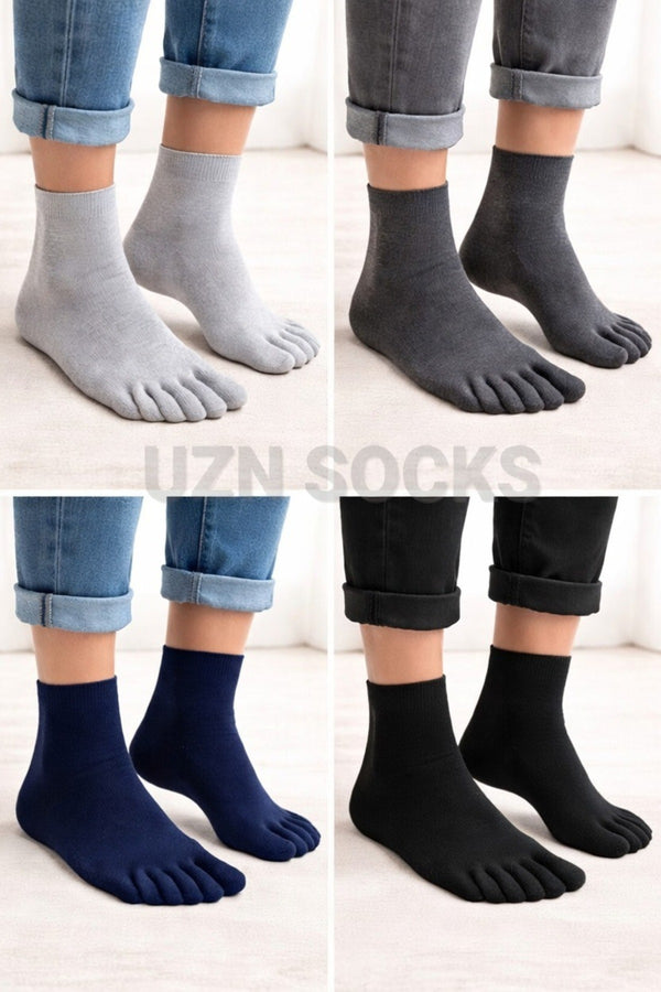 Bambu 5 Parmak Unisex Çorap – 4 Çift | Terletmez, Doğal ve Konforlu