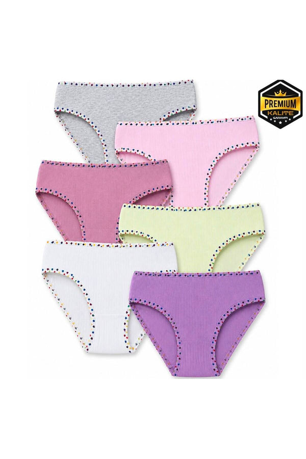 6'li Fitilli Kız Çocuk Bikini Külot