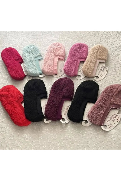 6 Adet Kadın Tekli Ultra Kalın Peluş Kışlık Babet Patik Çorap Karısık Renk