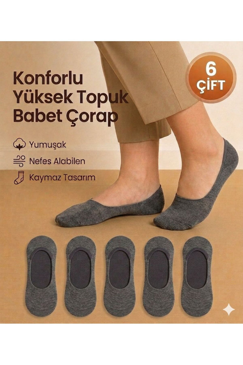 6 Çift Babet Patik Pamuklu Çorap