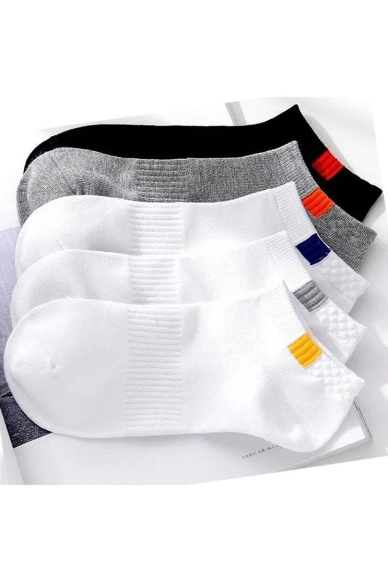 5’li Unisex Patik Çorap Pamuklu Günlük Spor Çorap Seti