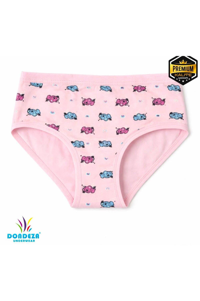 6'li %100 Pamuk Penye Desenli Premium Kız Çocuk Külot
