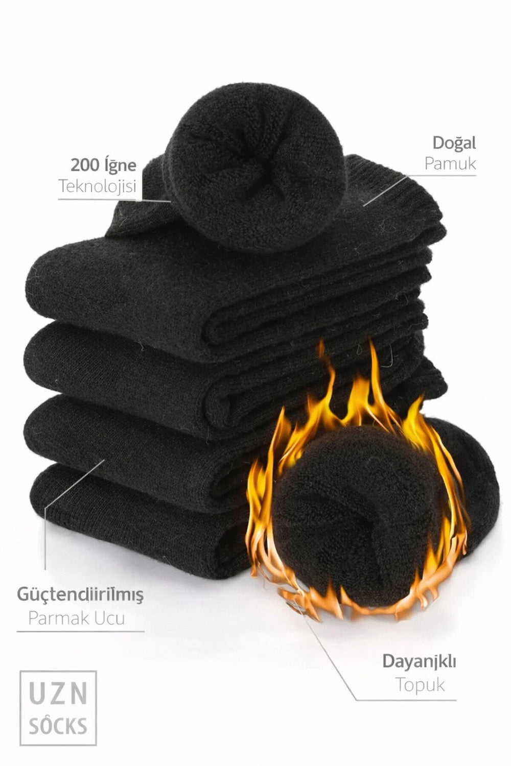 🧦 Bambu Dikişsiz Termal Erkek Çorap – 2 Çift | Üst Düzey Konfor