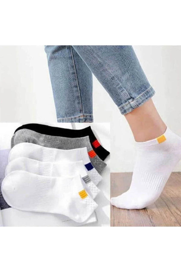 5’li Unisex Patik Çorap Pamuklu Günlük Spor Çorap Seti