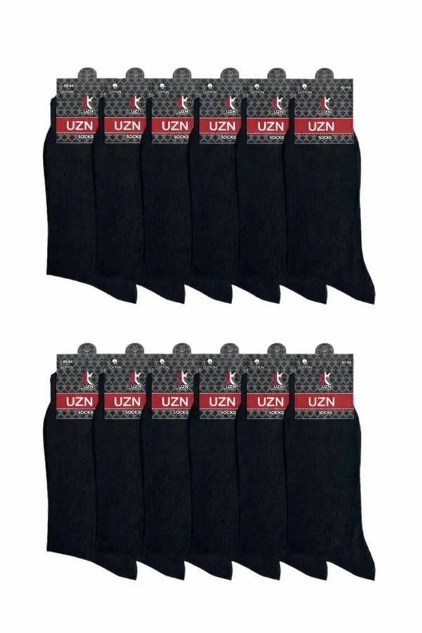 5 Adet Süper Ekonomik Siyah Erkek Pamuklu Çorap, Uzun Desensiz Pamuklu Çorap Unisex